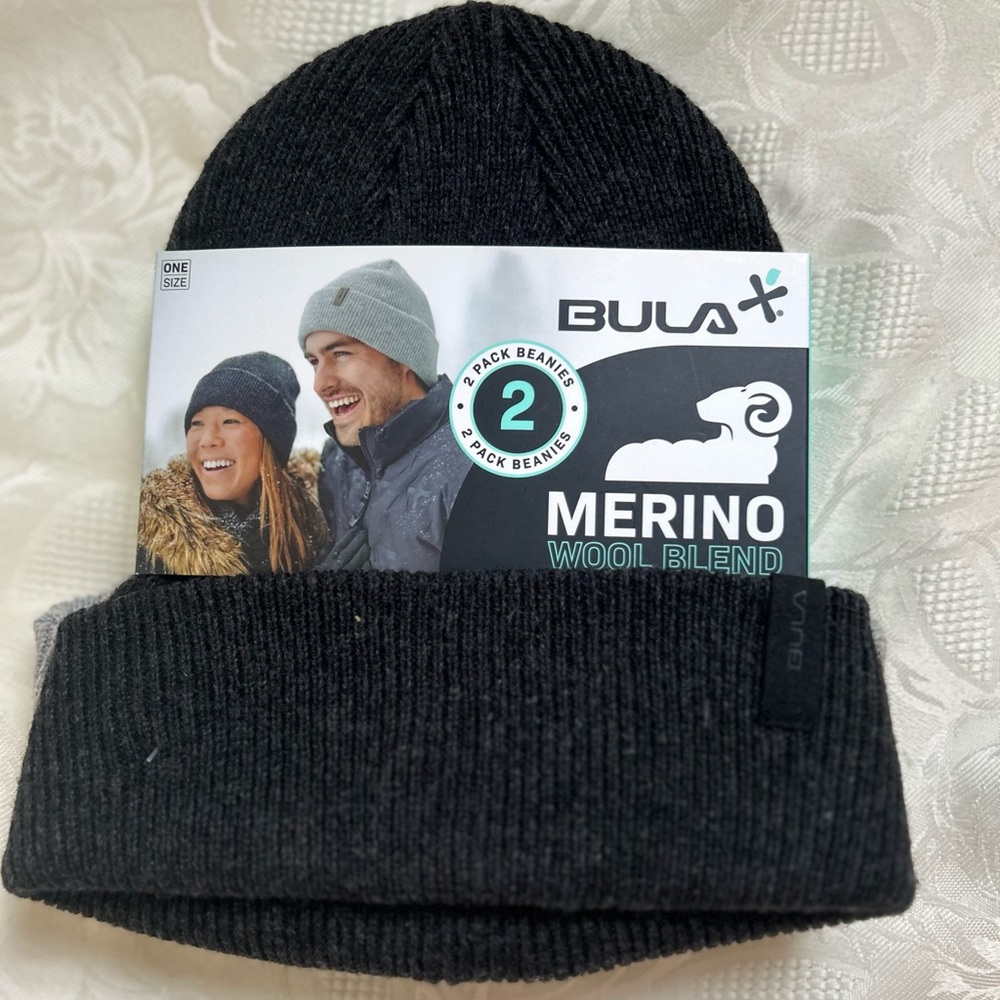 2 pack bula wool blend adult unisex one size  beanies
